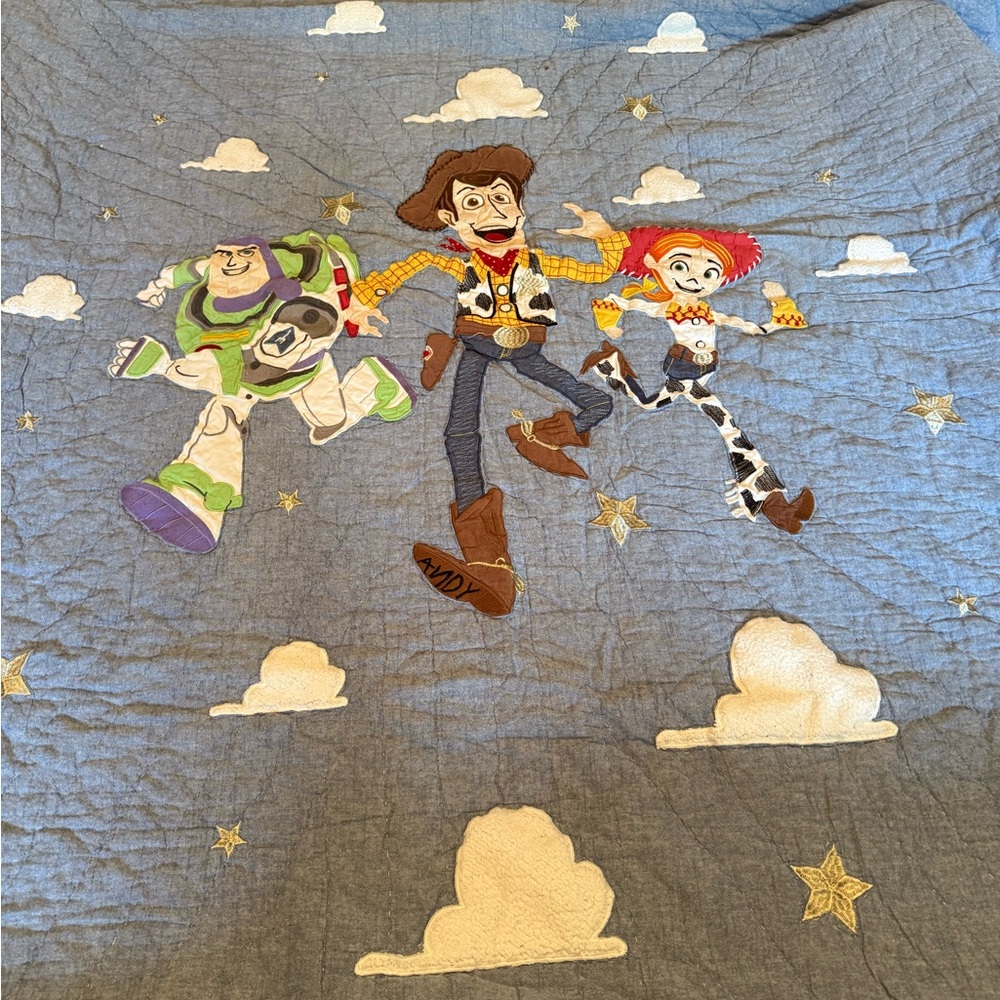 Pottery Barn Kids Toy Story Quilt with Gray and Multicolor Design